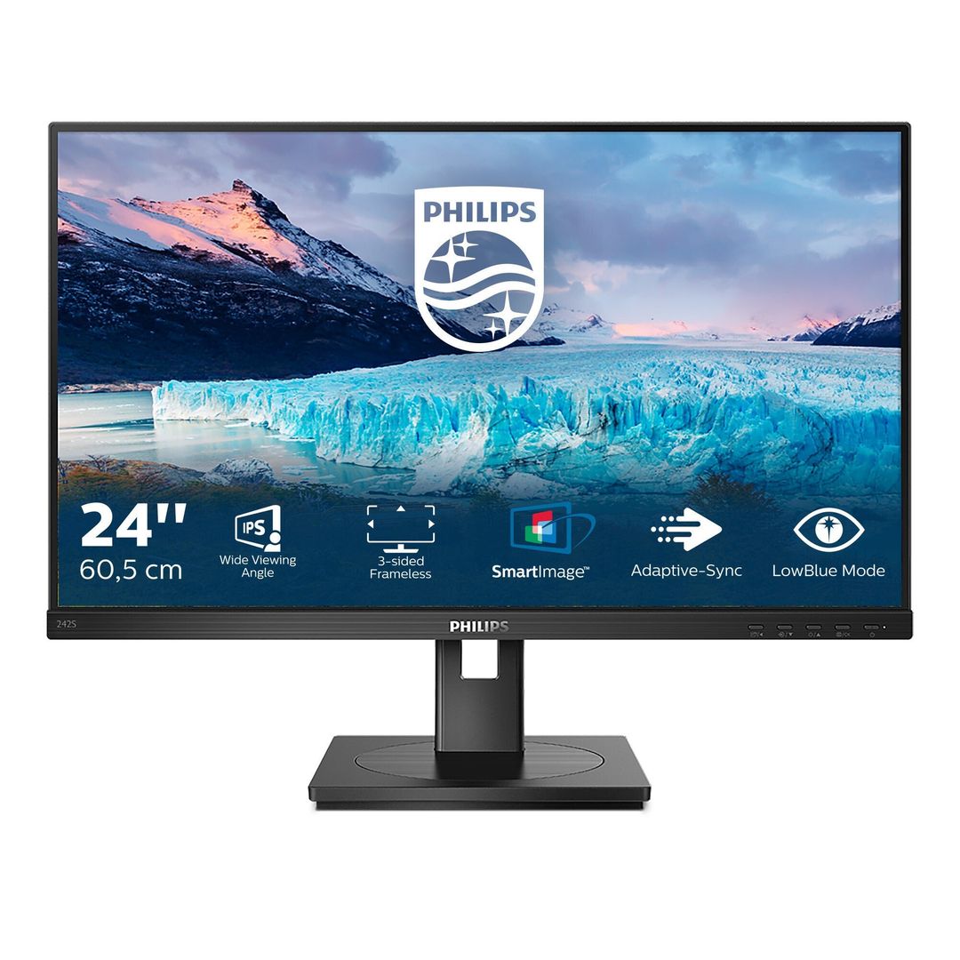 Philips S Line 242S1AE/00 computer monitor 60.5 cm (23.8") 1920 x 1080 pixels Full HD LED Black - Image 1