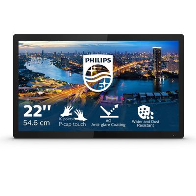 Philips 222B1TFL computer monitor 54.6 cm (21.5") 1920 x 1080 pixels Full HD LED Touchscreen Black - Thumbnail 2