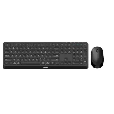 Philips 4000 series SPT6407B/40 keyboard Mouse included Universal RF Wireless + Bluetooth QWERTY English Black - Thumbnail 2