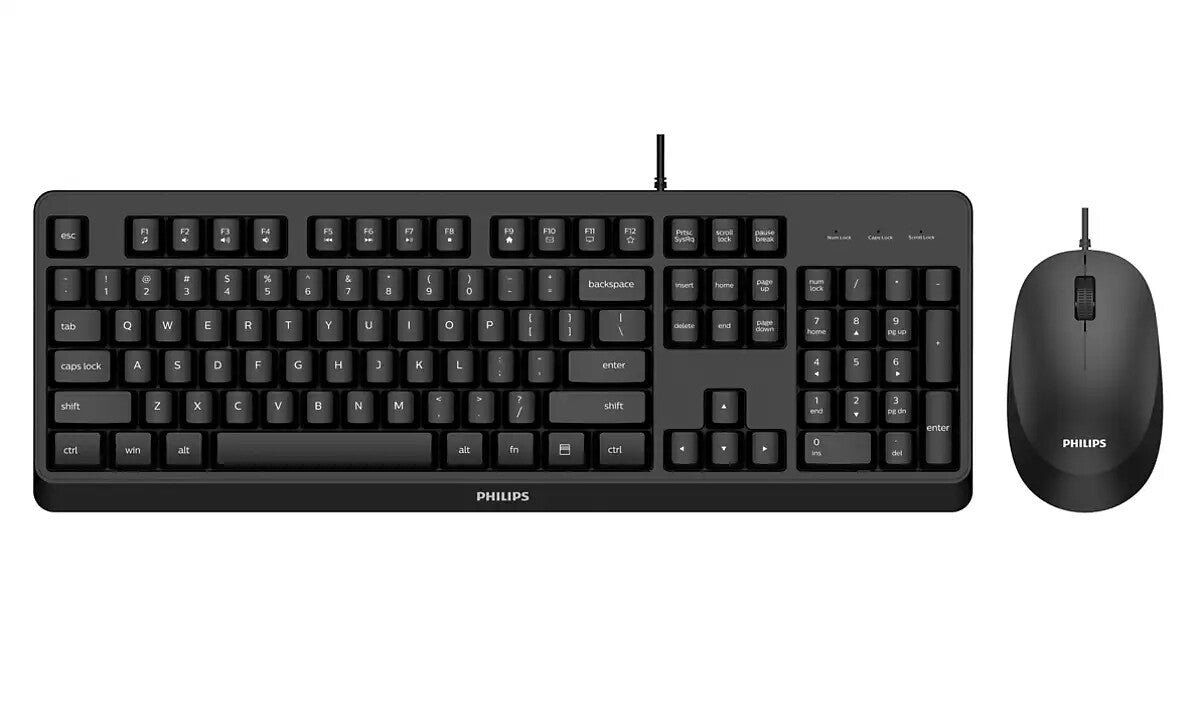 Philips 2000 series SPT6207BL/40 keyboard Mouse included Universal USB QWERTY English Black - Image 1