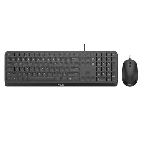 Philips 2000 series SPT6207B/40 keyboard Mouse included Universal USB QWERTY English Black - Image 1
