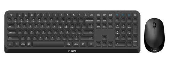 Philips 4000 series SPT6407B/40 keyboard Mouse included Universal RF Wireless + Bluetooth QWERTY English Black - Thumbnail 2