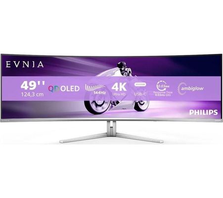 Philips Evnia 8000 49M2C8900L/00 computer monitor 124.2 cm (48.9") 5120 x 1440 pixels Dual QHD QD-OLED White