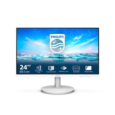 Philips V Line 241V8AW/00 computer monitor 60.5 cm (23.8") 1920 x 1080 pixels Full HD LCD White