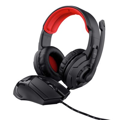 Trust 24761 headphones/headset Wired Head-band Gaming Black Red