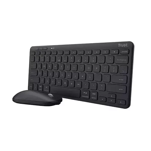 Trust Lyra keyboard Mouse included Office USB + RF Wireless + Bluetooth QWERTY UK English Black - Image 1