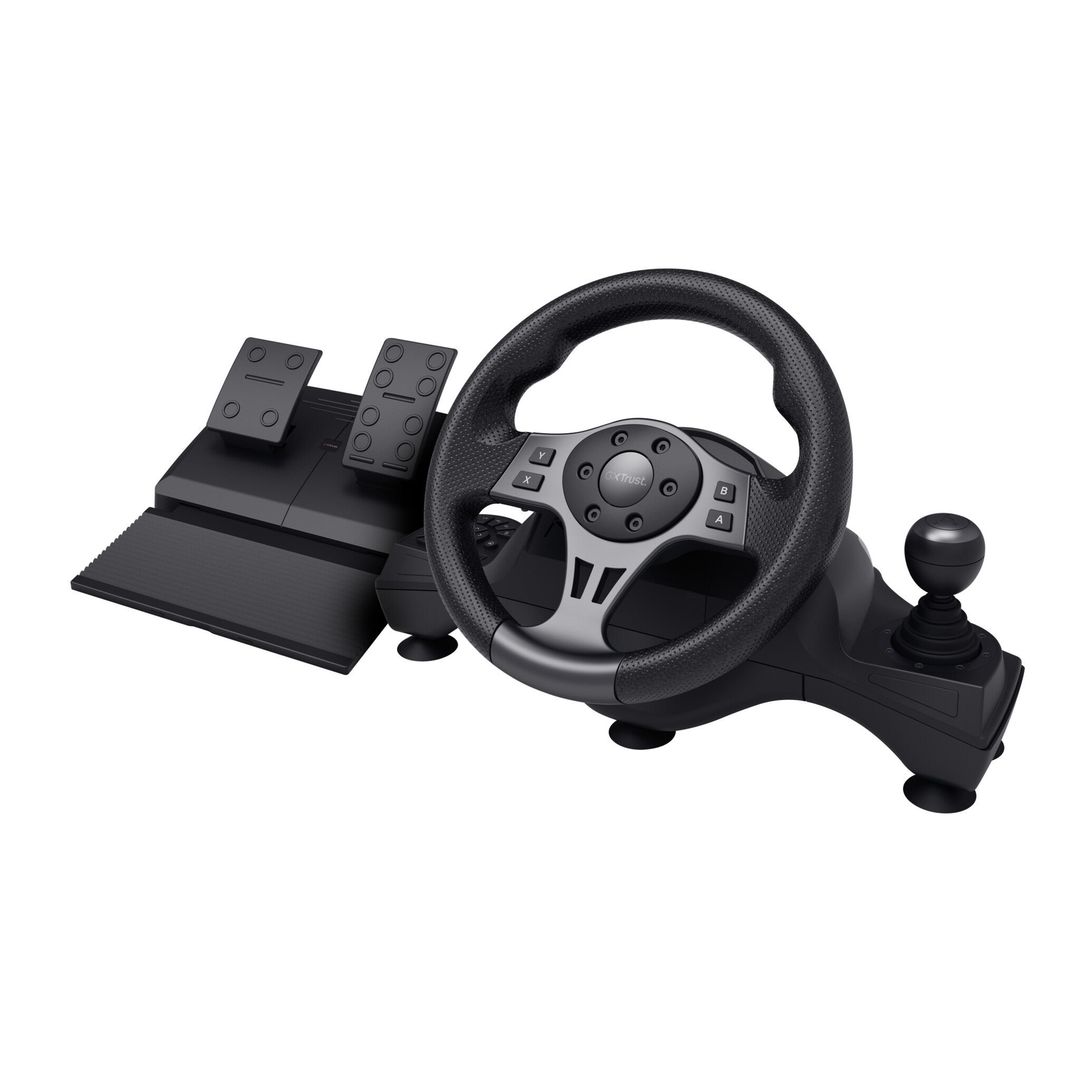 Trust GXT 289 Movi Black USB Steering wheel + Pedals Nintendo Switch, PlayStation 4, Xbox One S, Xbox One X, Xbox Series S, Xbox Series X - Image 1