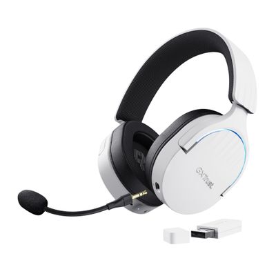 Trust GXT 491W FAYZO Headset Wired &amp; Wireless Head-band Gaming USB Type-C Bluetooth Black White - Thumbnail 2