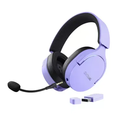 Trust GXT 491P FAYZO Headset Wired & Wireless Head-band Gaming USB Type-A Bluetooth Black Purple
