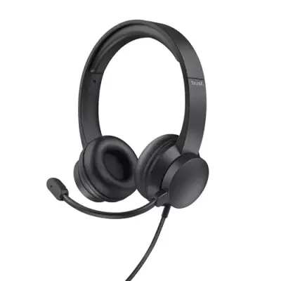 Trust HS-201 Headset Wired Head-band Office/Call center USB Type-A Black - Thumbnail 2