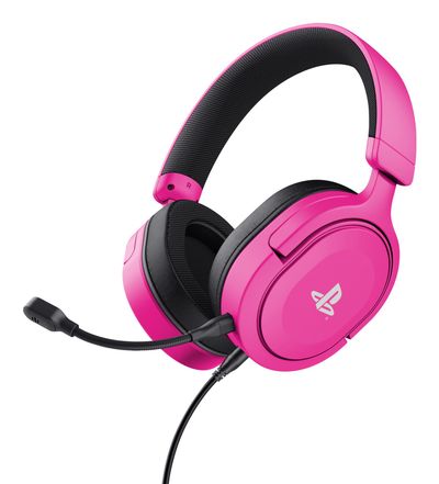 Trust GXT 498P Forta. Product type: Headset. Connectivity technology: Wired. Recommended usage: Gaming. Headphone frequency: 20 - 20000 Hz. Cable length: 1.2 m. Weight: 253 g. Product colour: Pink - Thumbnail 2