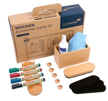 Legamaster WOODEN whiteboard starter kit 17-piece - Thumbnail 2