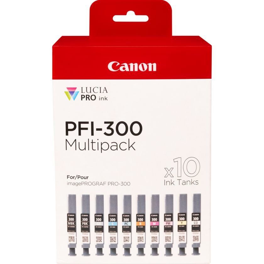 Canon PFI-300 ink cartridge 10 pc(s) Original Black, Blue, Cyan, Grey, Magenta, Photo black, Photo magenta, Red, Yellow - Image 1