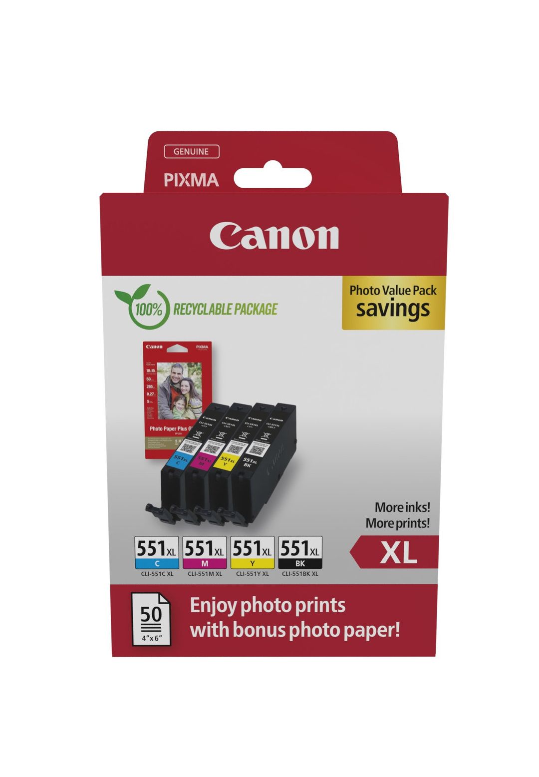 Canon 6443B008 ink cartridge 4 pc(s) Original High (XL) Yield Black, Cyan, Magenta, Yellow - Image 1