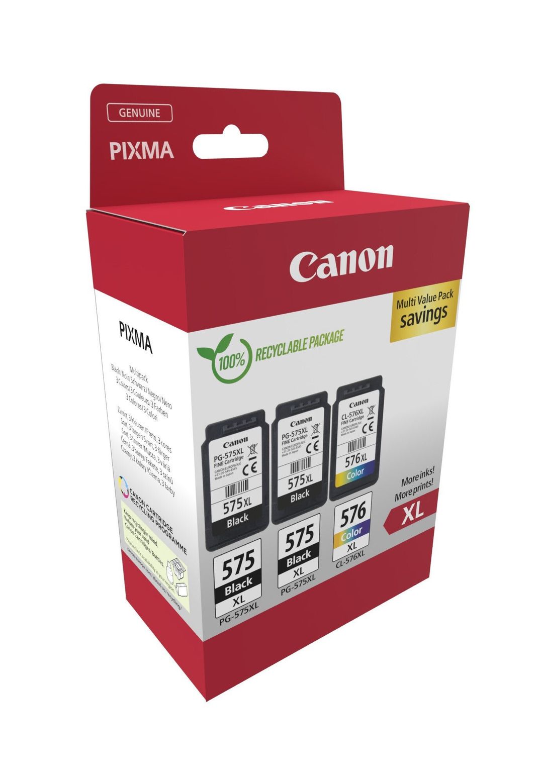 Canon 5437C004/PG-575XL+CL-576XL Printhead cartridge multi pack 2x bla - Image 1
