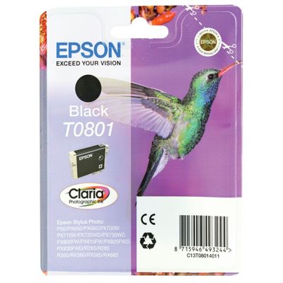 Epson Hummingbird Singlepack Black T0801 Claria Photographic Ink