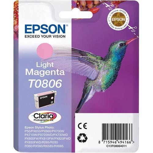 Epson Hummingbird Singlepack Light Magenta T0806 Claria Photographic Ink - Image 1