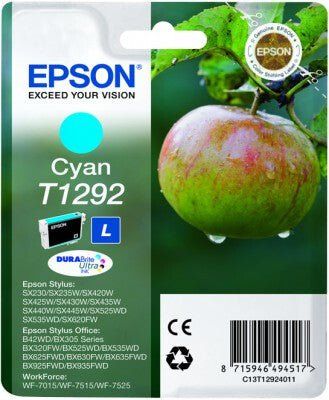 Epson C13T12924010/T1292 Ink cartridge cyan. 460 pages ISO/IEC 24711 7 - Image 1