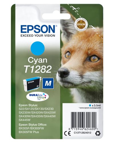 Epson C13T12824012/T1282 Ink cartridge cyan. 175 pages 3.5ml for Epson