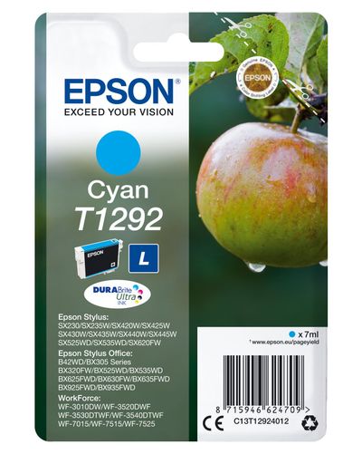 Epson C13T12924012/T1292 Ink cartridge cyan. 460 pages ISO/IEC 19752 7