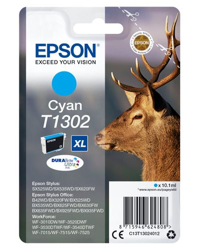Epson C13T13024012/T1302 Ink cartridge cyan XL. 765 pages 10.1ml for E