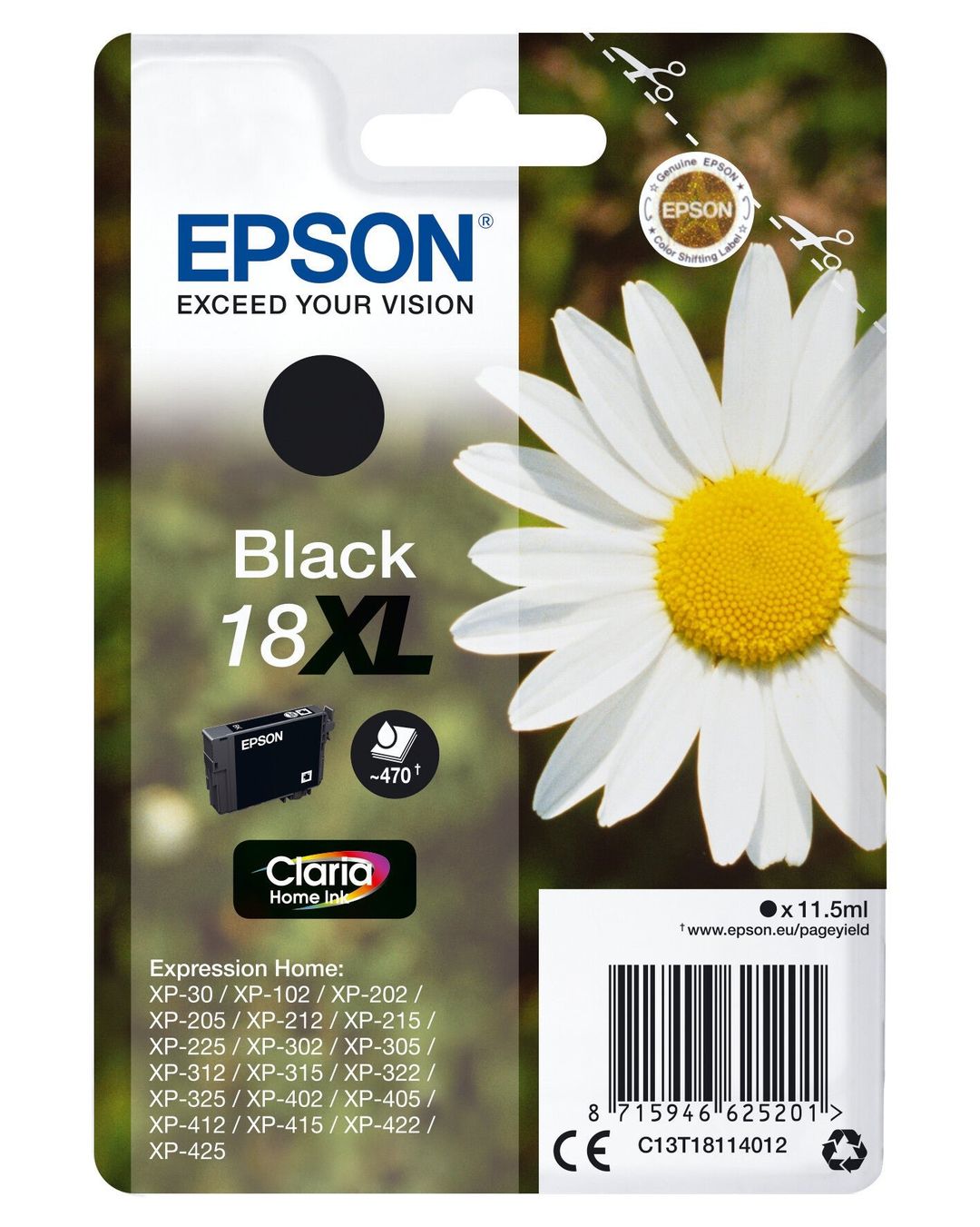 Epson Daisy Singlepack Black 18XL Claria Home Ink - Image 1