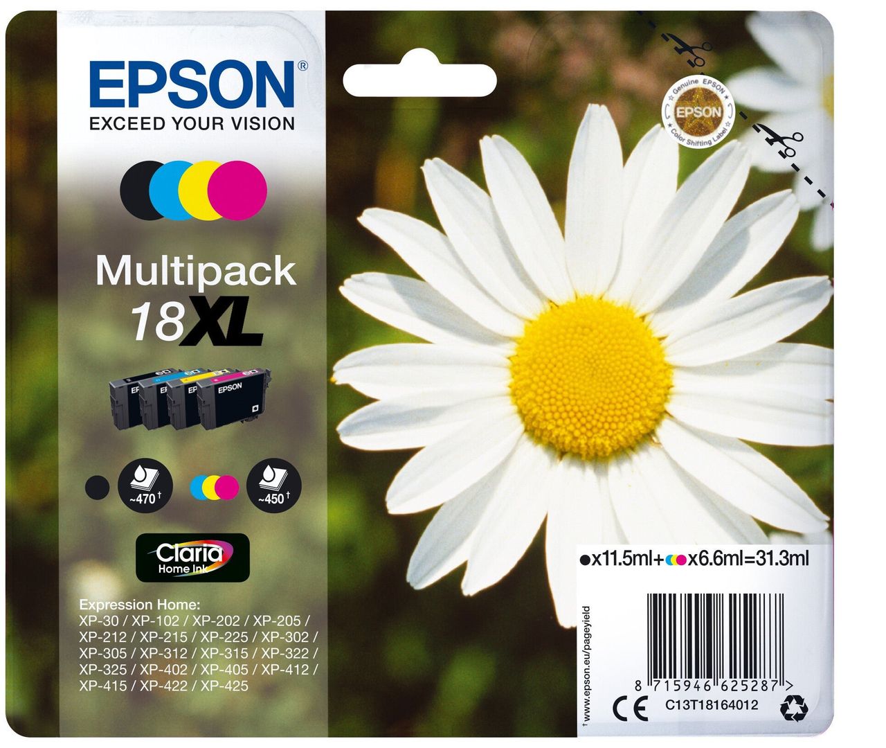 Epson Daisy Multipack 4-colours 18XL Claria Home Ink - Image 1