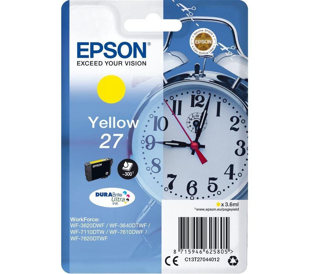 Epson Alarm clock Singlepack Yellow 27 DURABrite Ultra Ink - Image 1