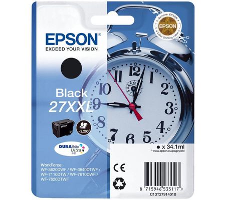 Epson Alarm clock Singlepack Black 27XXL DURABrite Ultra Ink