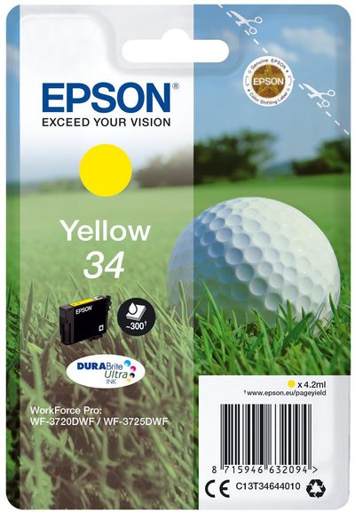 EPSON Golf Ball 34 Yellow Ink Cartridge, Yellow