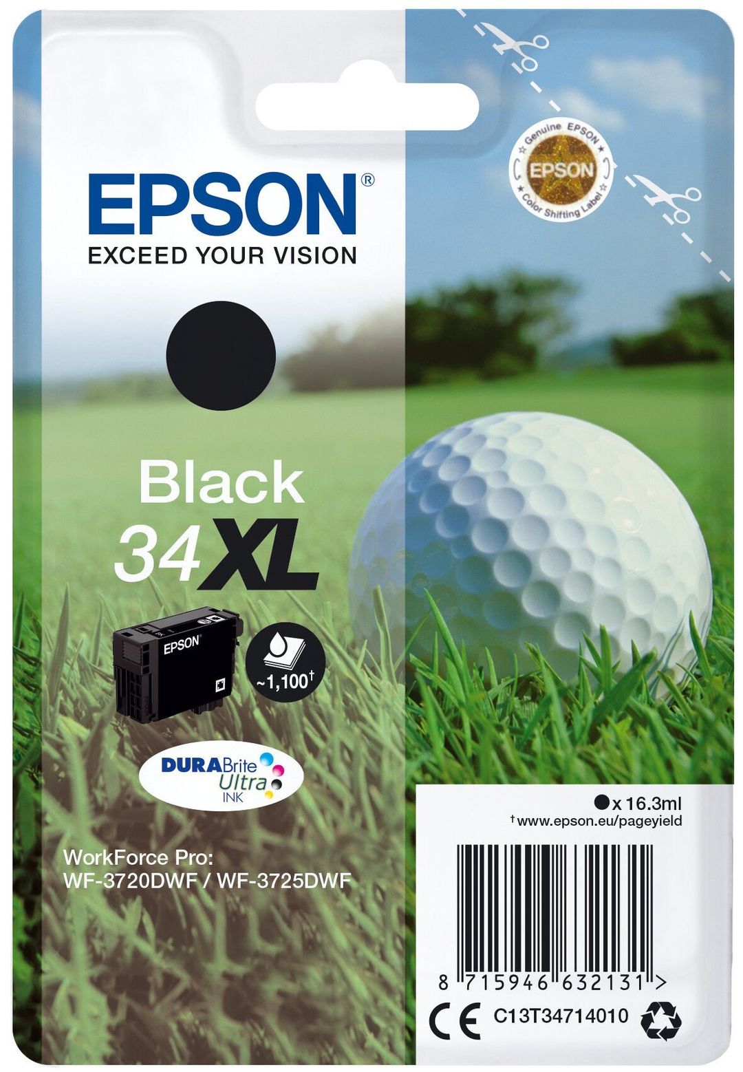Epson C13T34714010/34XL Ink cartridge black high-capacity. 1.1K pages - Image 1