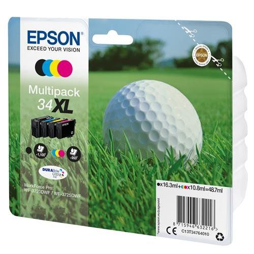 Epson Golf ball Multipack 4-colours 34XL DURABrite Ultra Ink - Image 1