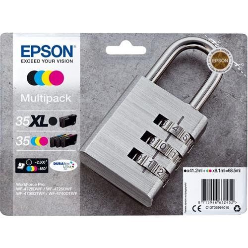 EPSON Padlock 35 Cyan, Magenta, Yellow & Black Ink Cartridges - Multipack, Black & Tri-colour - Image 1