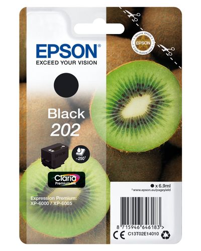 Epson C13T02E14010/202 Ink cartridge black. 250 pages 6.9ml for Epson