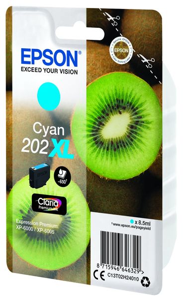 Epson C13T02H24020/202XL Ink cartridge cyan Blister Acustic Magnetic h