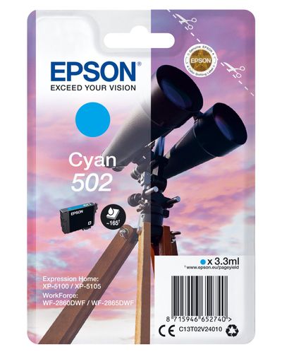 Epson Singlepack Cyan 502 Ink - Thumbnail 1