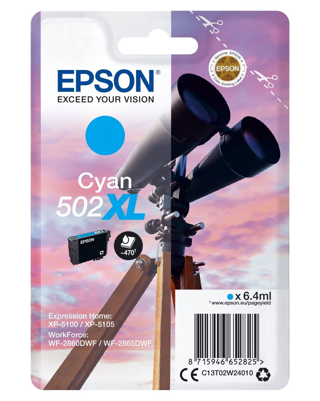 Epson Singlepack Cyan 502XL Ink - Image 1