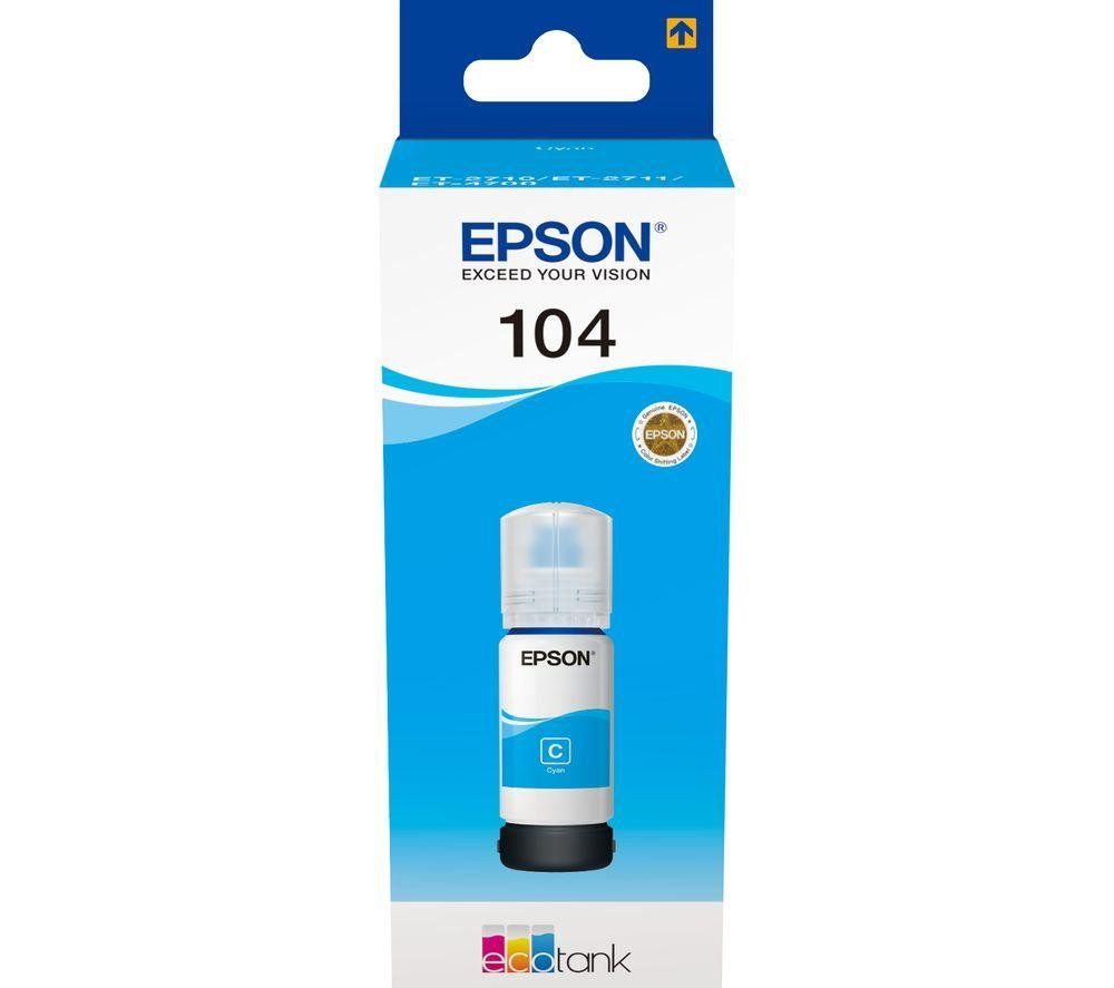 Epson 104 EcoTank Cyan ink bottle - Image 1