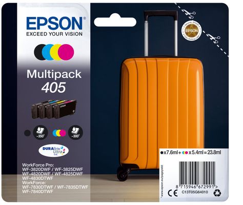 EPSON Suitcase 405 Cyan, Magenta, Yellow & Black Ink Cartridges - Multipack, Cyan,Yellow,Black,Magenta - Thumbnail 2