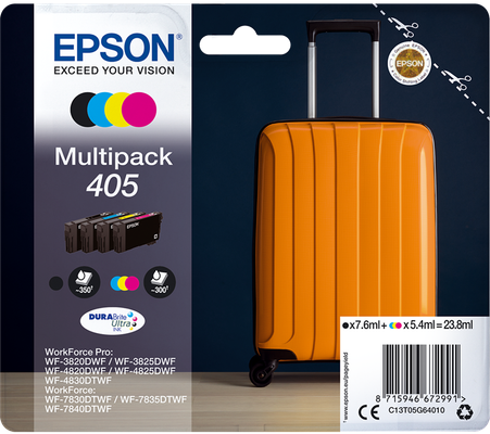 EPSON Suitcase 405 Cyan, Magenta, Yellow & Black Ink Cartridges - Multipack, Cyan,Yellow,Black,Magenta