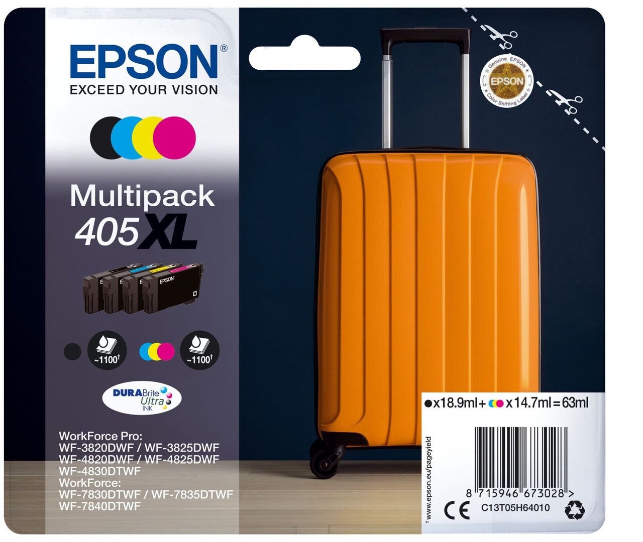 Epson 405XL ink cartridge 1 pc(s) Original High (XL) Yield Black Cyan Magenta Yellow - Image 1