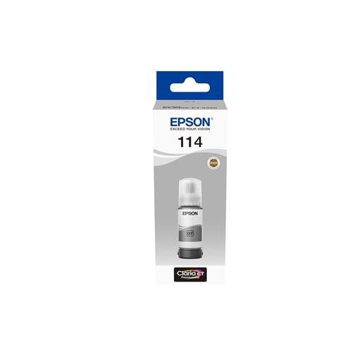 EPSON EcoTank 114 Grey Ink Bottle, Grey - Image 1