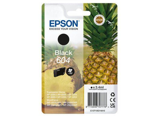 EPSON 604 Pineapple Black Ink Cartridge, Black - Image 1
