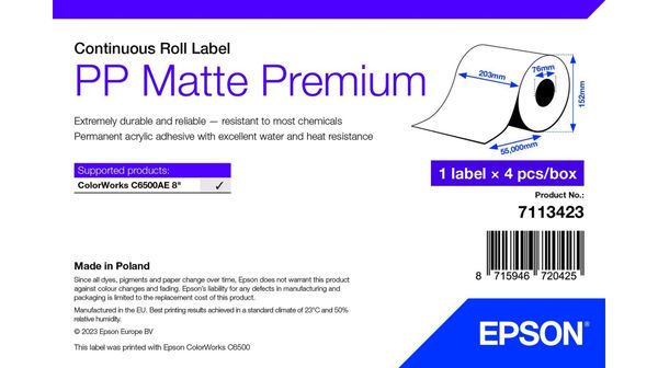 Epson 7113423 printer label White Self-adhesive printer label