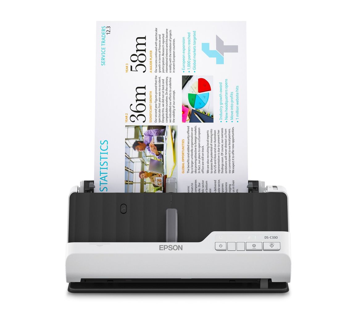 Epson DS-C330 ADF + Sheet-fed scanner 600 x 600 DPI A4 Black White - Image 1