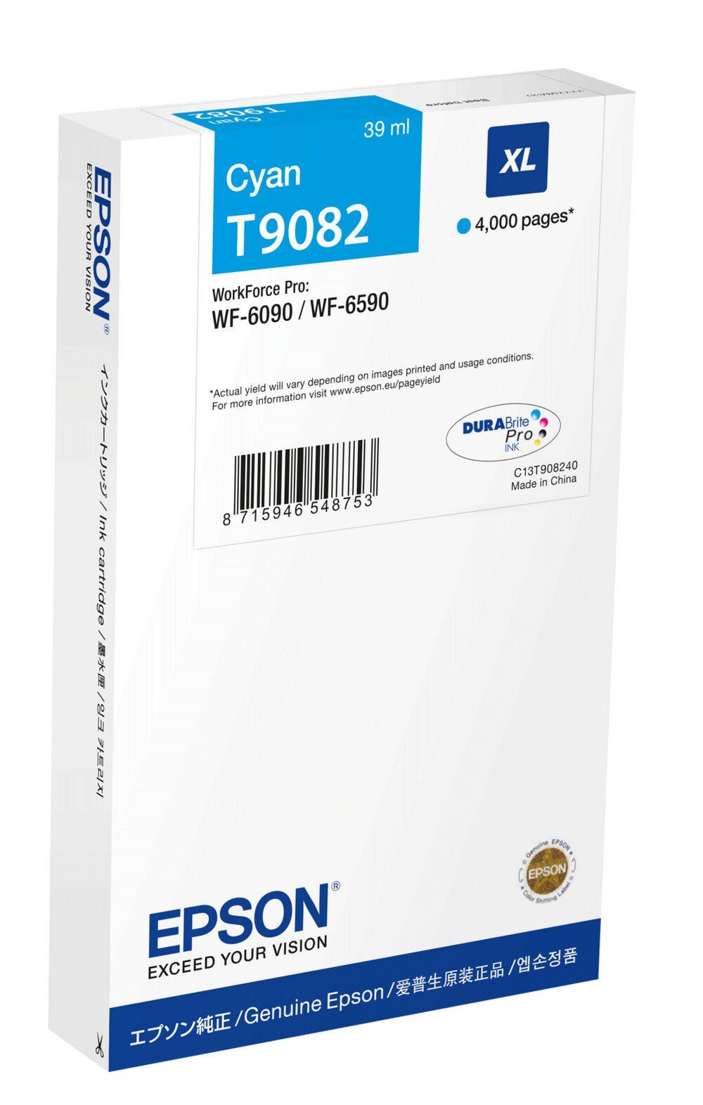 Epson C13T90824N ink cartridge 1 pc(s) Original Cyan - Image 1