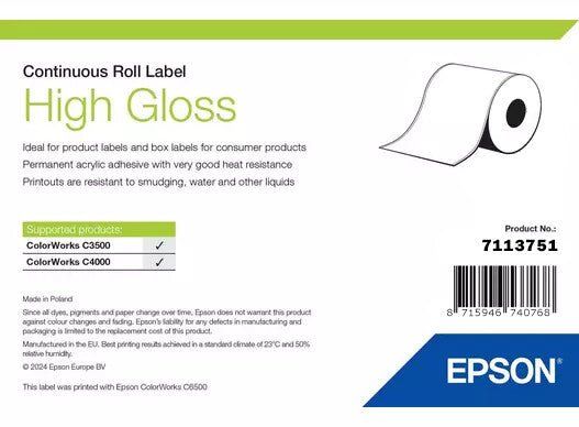 Epson High Gloss Label Continuous Roll 76mm x 33m - Thumbnail 2