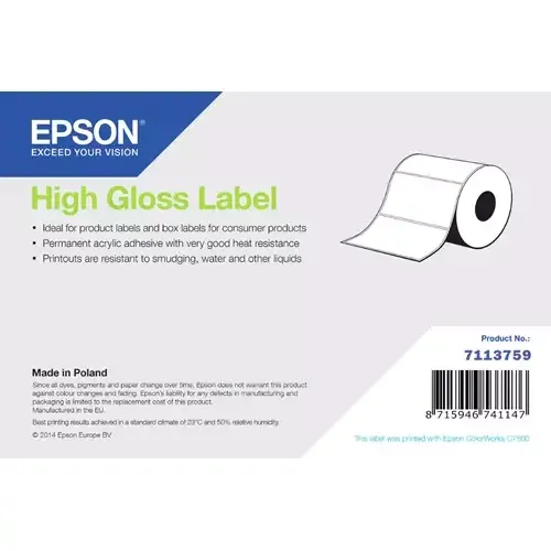 Epson High Gloss Label Die-Cut Roll 102mm x 76mm 1570 Labels - Image 1