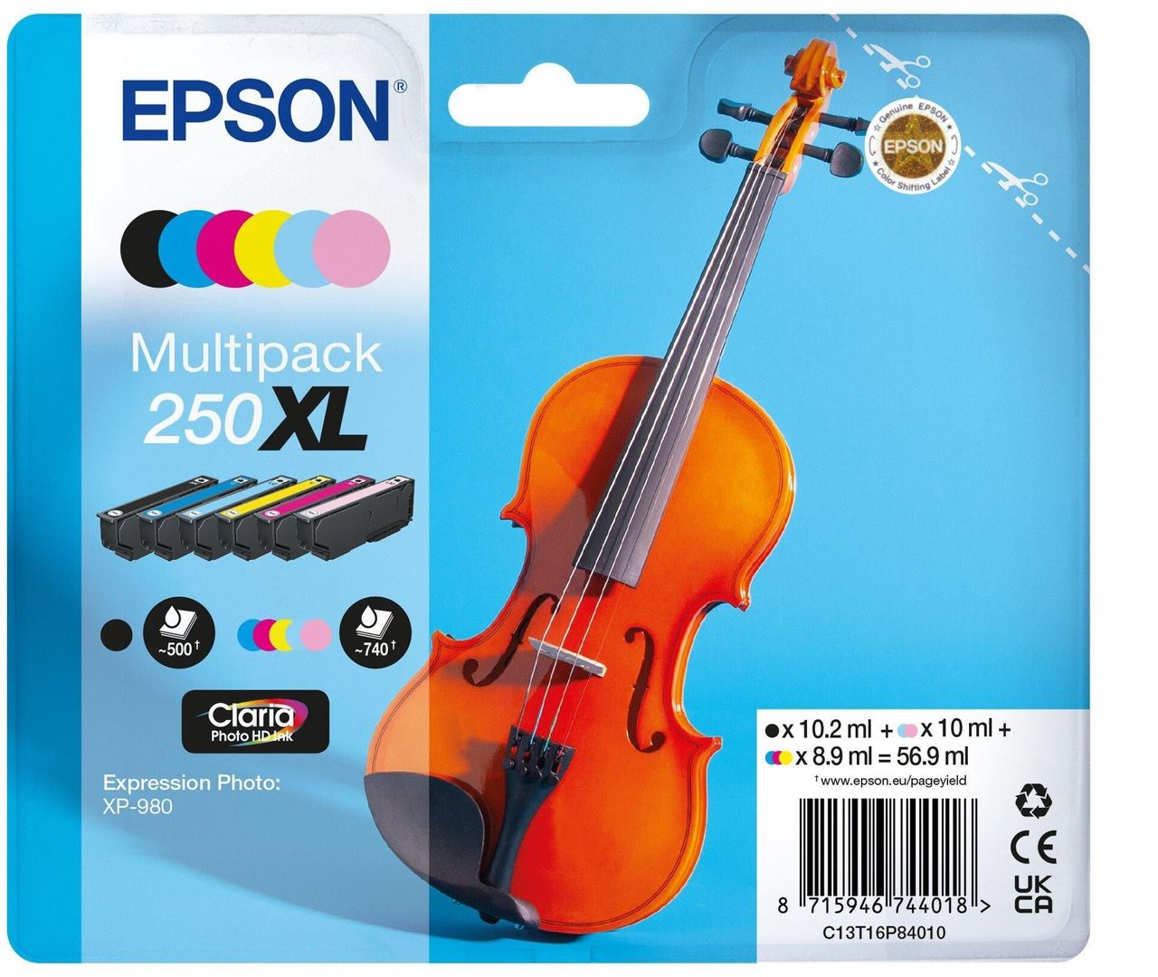 Epson C13T16P84010/250XL Ink cartridge multi pack Bk.C.M.Y.LC.LM high- - Image 1