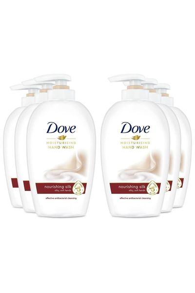 Dove Moisturising 'Hand Wash', Nourishing for Silky Hands, 6x250ml in White